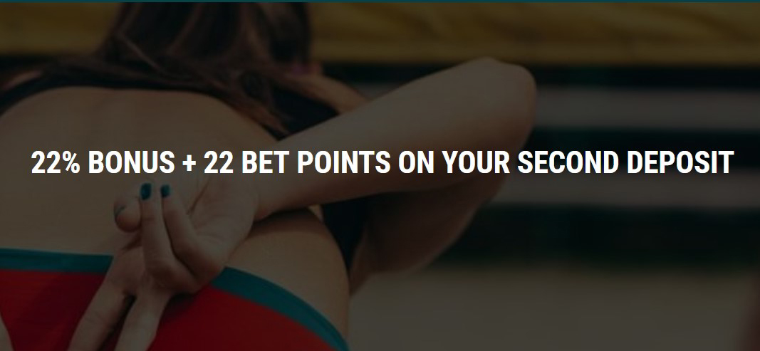 Place your second deposit with 22Bet and receive a bonus!